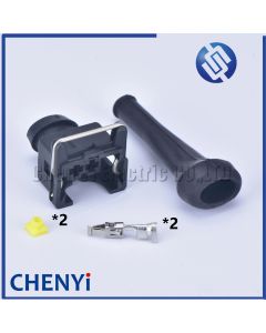 5set 2 Pin EFI Fuel Injector Connector Waterproof  (mini timer) Automotive waterproof connector Plug With Rubber Boot