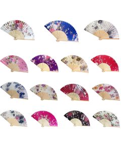 Silk Fan Chinese Japanese Style Folding Home Decoration Vintage Art Craft Gift Party Dance Print Flower Pattern Hand Fan Gift