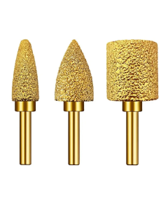 6mm Shank Vacuum Brazed Diamond Burr Head Grinding Rotary File For Stone Grey Cast Iron Ductile Iron Steel