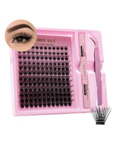 LASHVANA Lash Clusters Kit DIY Lash Extension Kit Individual Lashes Cluster with Lash Bond & Seal & Remover EyeLashes Extension