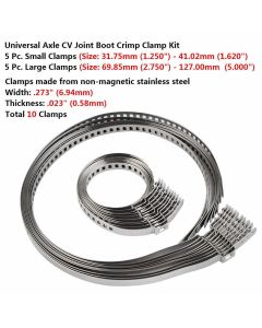 10Pcs Universal Stainless Steel Clamp Clips For Driveshaft CV Joints Boot Kit Axle CV Joint Boot Crimp Clamp Kit