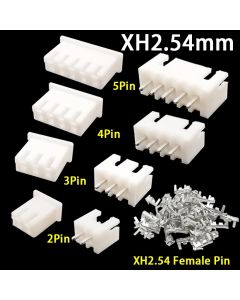 100Pcs JST XH2.54 Male Female Material Connector Leads Pin Header Housing 2/3/4/5 Pin Terminal Plug Female Socket Plastic Shells