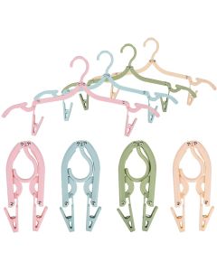 Folding Hanger Set With Clip ​for Clothes Drying Folding Hanger Rack Travel Folding Telescopic Portable Clothes Drying Rack