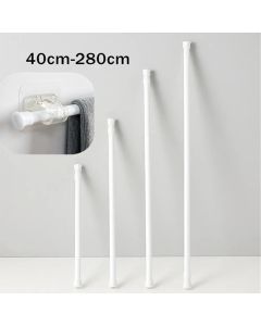 40-280cm Adjustable Curtain Rod Spring Loaded Extendable Telescopic Poles for Bathroom Bar Shower No Drilling Hanging Rods