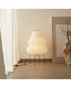 Japanese Design Akari Noguchi Yong Table Lamp White Rice Paper Decorative Desk Lights for Bedroom Living/Dining Room Study Loft