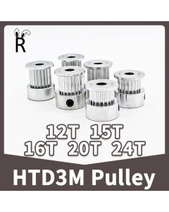 HTD3M 12T 15T 16T 20T 24Teeth Timing Belt Pulley HTD 3M Synchronous Wheels Bore 3 4 5~12 14 15mm Width 6 10 15mm Gear 3M Pulleys