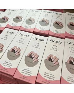 16/20Tips Semi-Cured Nail Wraps Simple Color Adhesive Full Cover Stickers for Nails UV Lamp Need Press On Nails DIY Manicure