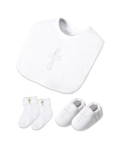 Baby Boy White Shoes for Baptism Infant Soft Sole Slipper Socks Set Newborn Christening Birthday Sneaker with Dedication