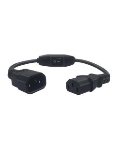 30CM C14-C13 Extension Power Cord IEC 320 C13 Female to C14 Male with On/Off Switch AC   Power Adapter Cable PC Computer