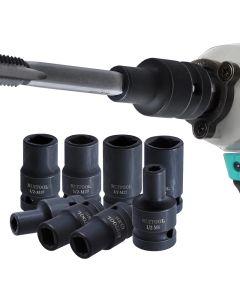 9pcs Tap Socket Set M6-M24 Alloy Steel Machine Tap Holder 1/2'' Square Interface Quick Change Thread Taps Adapter for Power Tool