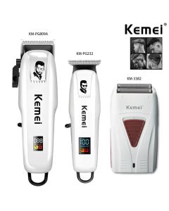 Kemei KM-PG809A KM-PG232 LCD USB Charging Hair Clipper Adjustable Professional Cutting Machine KM-3382 Shaver Trimmer For men