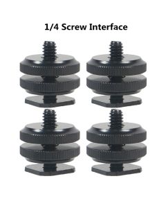 1/4 Hot Shoe Mount Phone Holder Dual Nut Cold Shoe Adapter Bracket For Double-Layer Camera Hot Shoe Adapter Accessories