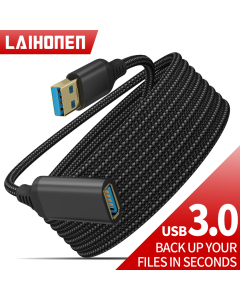 LAIHONEN Nylon Braided USB 3.0 Male To Female High Speed Transmission Data Cable Computer Camera Printer Extension Cable XBOX