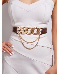 Fashionable removable chain buckle trendy women's belt