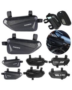 Motorcycle Side Bags Waterproof EVA+PU/Polyester Hard Shell Mountain Bike Hanging Bag Triangle Pouch Bag Motorcycle Saddle Bag