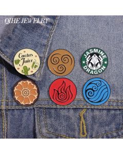 The Jasmine Dragon Enamel Pins The Last Airbender White Lotus Brooches Aesthetic Art Lapel Badge Jewelry Gifts for Friends