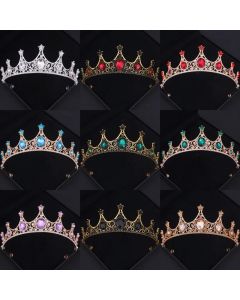 Vintage Baroque Queen Princess Bridal Crown Headwear Crystal Tiara For Women Wedding Crown Hair Dress Accessories Jewelry Crown