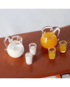1/12 Scale Simulation Miniature  Drinking Model Drinks Jug Cup Coffee Milk Lemon Water Orange Juice Doll Accessories