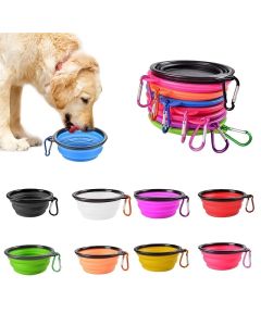 Portable Pet Food Bowl  Durable TPR Bowl  Cat and Dog Food Pet Silicone Collapsible Bowl Portable Travel Outdoor Water Food Bowl