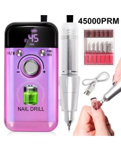45000RPM Rechargeable Electric Nail Drill Machine Professional Nail Drills for Gel Nails Polish Portable Nail File Manicure Tool