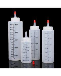 120/250/450ml Plastic Needle-nosed Scale Squeeze Bottle Squeezable Bottle with Leak-proof for Kitchen Salad Sauce Squeeze Bottle