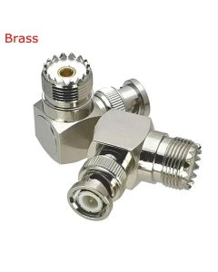 1Pcs SO239 SO-239 UHF Female To Q9 BNC Male Connector UHF SL16 SO239 Female To BNC Female 90 Degree Right Angle RF Adapter Brass