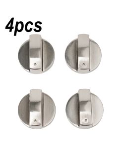 4PCS Gas Stove Knobs 6mm Silver Modern Kitchen Electric Cooker Oven Hob Control Switch For Household Hardware Replacement Tools