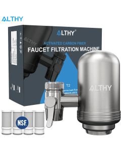 ALTHY Stainless Steel Faucet Tap Water Filter Purifier System, NSF Certified Reduces Lead, Chlorine & Bad Taste Kitchen