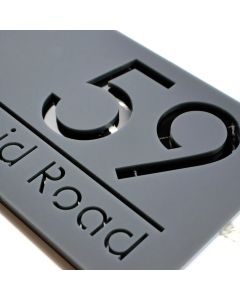 Black Grey Matte Plate Personalized Laser Cut Custom Acrylic 3D Floating House Number Sign Outdoor Street Address Wall Room Name