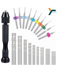 36Pcs Micro Hand Drill Bits Set  Pin Vise PCB Mini Drill Twist Drill Punching Rotary Tool For Jewelry Wood Craft DIY Sculpture