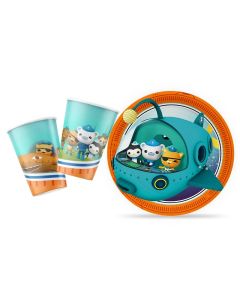 The Octonauts Theme Cutlery Kids Party Decoration Birthday Party Baby Bath Cup Plate Spiral Napkin Party Supplies Dinner sets