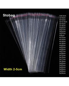 StoBag 200pcs Cellophane Self-adhesive Bag Transparent Long Sealed Jewelry Pen Necklace Gift Packaging Plastic Clear Pouches