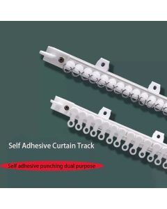 Self Adhesive Punching Dual Purpose Curtain Track Nano Silent Curtain Slide Rod Balcony Bay Window Door Curtain Installation Adh