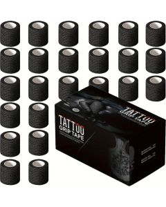 3/6/12/24/48 PCS Tattoo Grip Cover Wrap Disposable Black  Bandage For Tattoo Grip Bandage Machine Tape Tube Accessories