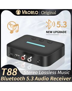USB Bluetooth 5.3 Audio Receiver Adapter Wireless Stereo Music 3.5mm AUX R/L RCA Support U-Disk Playback For Desktop Speaker Amp