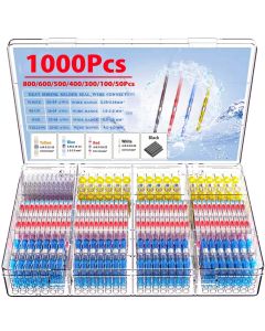 50-1000Pcs Solder Seal Wire Connectors Heat Shrink Solder Butt Insulated Connectors Solder Connector Kit Automotive Marine