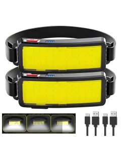 Powerful COB LED Headlamp Type-c Rechargeable Head Flashlight Built-in Battery Outdoor Fishing Camping Lantern Waterproof Torch