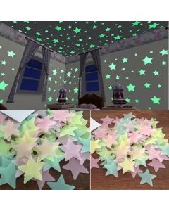 100pcs Fluorescent Glow in the Dark Stars Wall Stickers for Kids Rooms Decoration Livingroom Baby Bedroom Ceiling Home Decor