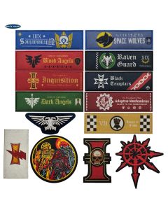 40K War-hammer  Embroidered Patch with Red Symbol Blood Angel Inquisition Double-headed Eagle Outdoor Backpack Magic Patch Badge