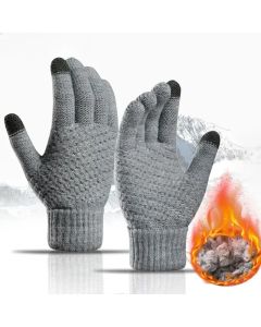Women Men Warm Winter Touch Screen Gloves Stretch Classical Knit Mittens Wool Full Finger Outdoor Cycling Driving Glove
