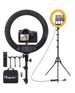 18 inch Ring Light with Tripod Stand 55W 3000-5800K CRI 90 Photo Studio Light for Vlog Video Shooting Makeup Selfie Ring Light