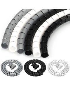 Black Cable Wire Protector Cable Organizer Management Pipe Flexible Wire Wrap Line Coiled Tube Office Cord Sleeve Cover 2M