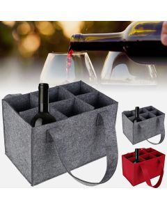 Lightweight Foldable For Travel Wine Bottle Bag With Carry Handle Picnic Tear Resistant Waterproof 6 Compartments BBQ Party