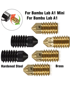 Nozzle For Bambu Lab A1/A1 Mini 0.2 0.4 0.6 0.8mm Hard steel replaceable Nozzle For Bambulab A1 Upgrade Hotend