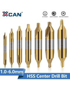 XCAN HSS Center Drill Bit 60 Degree Combined Countersinks Angle Bit 1.0 1.5 2.0 2.5 3.0 3.15 3.5 4.0 5.0 6.0mm Metal Drill Bit