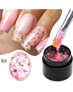 MEET ACROSS 5ml Pink Dried Flower Gel Nail Polish Natural Flower Fairy Nail Art Gel Soak Off UV LED Painting Varnishes For Nails