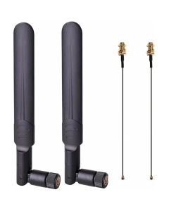 2 x 8dBi WiFi Antenna 2.4GHz 5.8GHz Dual Band RP-SMA Male +2 x 15CM I-P-E-X-1 to RP-SMA Female Pigtail Cable for Wireless Router