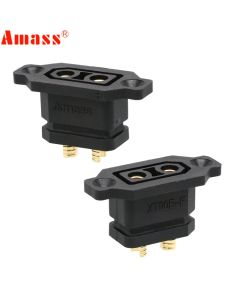 2pcs Amass XT90E-F Battery Connector XT90E Female Plug Gold-plated XT90 Mountable Connector Yellow/Black Socket