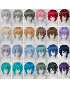 Short Straight Cosplay Synthetic Wig With Bangs 14 Inch Universal Cosplay Wigs Daily Handmade Animation Games Short Hair For Hal