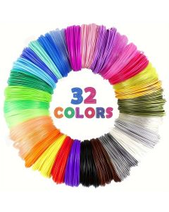 32 Colors 3D Pen Filament 1.75mm PLA, Each Color 10Feet(3m), Total 320 Feet (96m) 3D Pen Filament Refills, Random Color